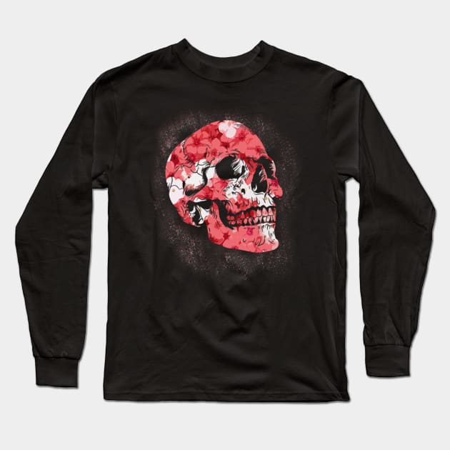 Floral Skull Long Sleeve T-Shirt by giovanniiiii